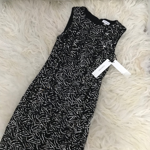 CALVIN KLEIN Sequined Cocktail Sheath Dress - Picture 6 of 11